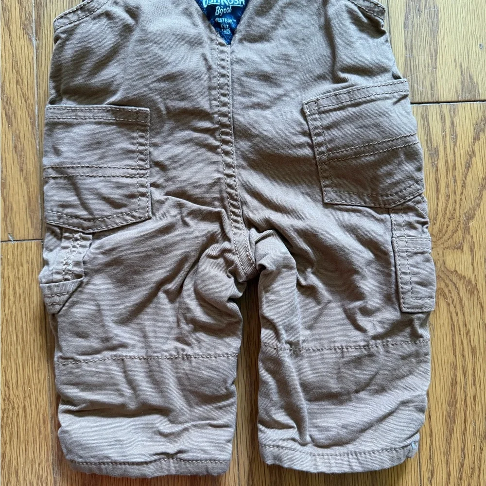 OshKosh B'gosh Tan Cargo Overalls for Kids baby boy 3 months m